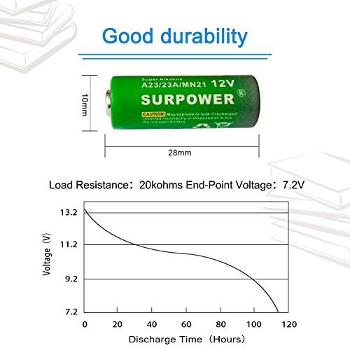 Batería Alcalina SURPOWER A23 12V 23A 23AE - Paquete de 5 con Garantía de 5 Años - imagen 4