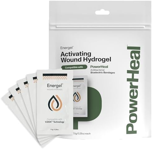 PowerHeal Energel Hydrogel – Gel para Heridas que Mantiene la Humedad en Cortaduras, Abrasiones, Ampollas, Quemaduras y Más – Paquete de 5, 7.5 g - imagen 1