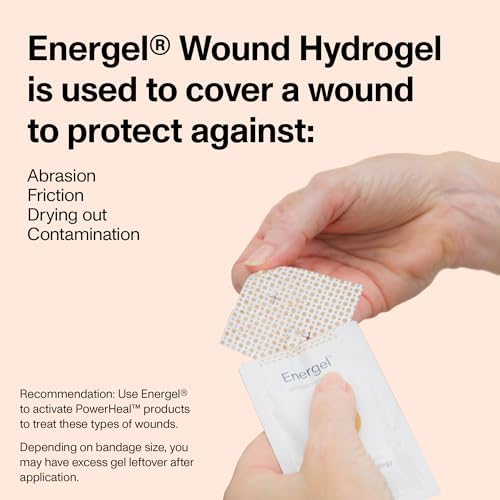 PowerHeal Energel Hydrogel – Gel para Heridas que Mantiene la Humedad en Cortaduras, Abrasiones, Ampollas, Quemaduras y Más – Paquete de 5, 7.5 g - imagen 2