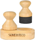 Aplicador de Cera y Aceite para Tablas de Cortar SAMEBUTECO, 2 Piezas de Bambú Natural con Soporte, Ideal para Utensilios de Cocina y Madera - imagen 1