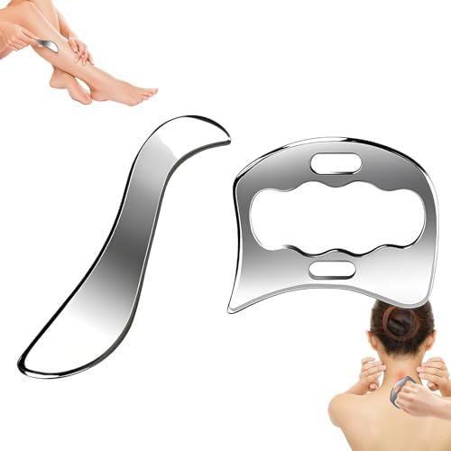 Set de Herramientas Gua Sha de Acero Inoxidable 2 en 1 - Para Liberación Miofascial, Terapia Física y Masaje de Tejido Profundo (S&D) - imagen 1