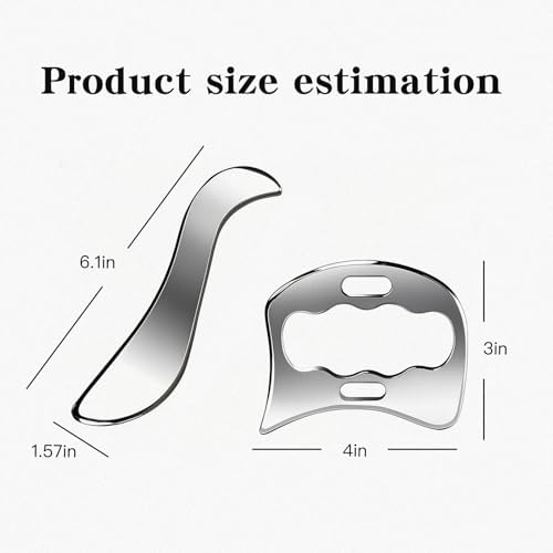 Set de Herramientas Gua Sha de Acero Inoxidable 2 en 1 - Para Liberación Miofascial, Terapia Física y Masaje de Tejido Profundo (S&D) - imagen 2