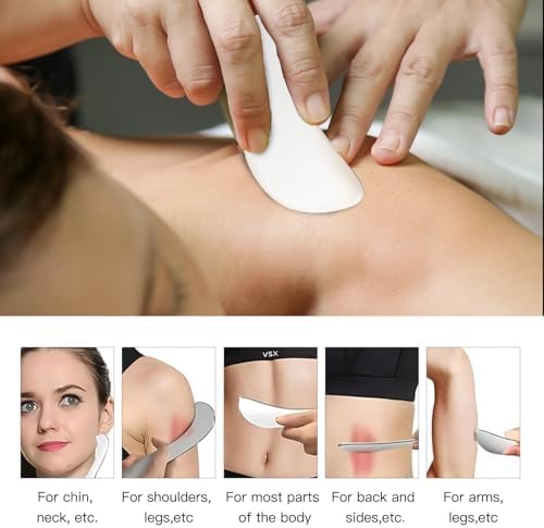 Set de Herramientas Gua Sha de Acero Inoxidable 2 en 1 - Para Liberación Miofascial, Terapia Física y Masaje de Tejido Profundo (S&D) - imagen 3