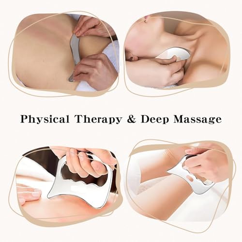 Set de Herramientas Gua Sha de Acero Inoxidable 2 en 1 - Para Liberación Miofascial, Terapia Física y Masaje de Tejido Profundo (S&D) - imagen 6