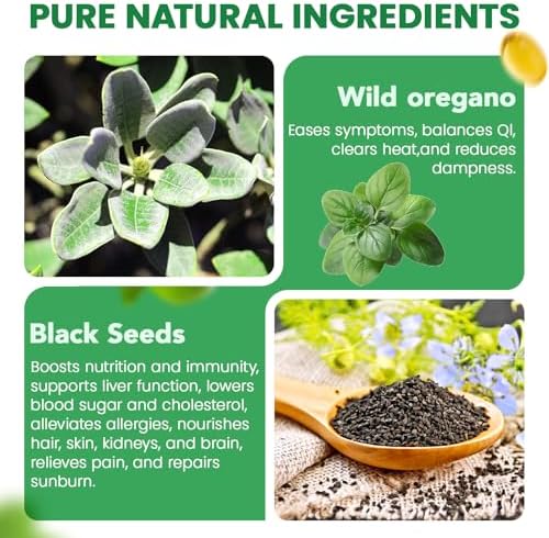 Aceite de Orégano ELBBUB con Aceite de Semilla Negra - 6000mg de Aceite de Orégano + 200mg de Aceite de Semilla Negra por Porción, Alta Concentración - imagen 2