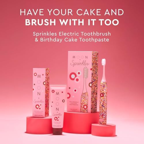 Pasta de Dientes Sabor Pastel de Cumpleaños Moon x Sprinkles 4.2 Oz, para Niños 6+ y Adultos, Sin Flúor, Vegana, Sin SLS ni Azúcar, Cuidado Suave de - imagen 6
