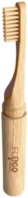 Cepillo de Dientes Plegable EcoGoTravel de Bambú con Cerdas Suaves Sin BPA | Ecológico, Tamaño de Viaje, Estuche Compacto Reutilizable, Empaque - imagen 1