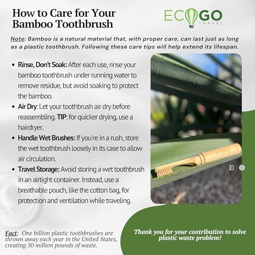 Cepillo de Dientes Plegable EcoGoTravel de Bambú con Cerdas Suaves Sin BPA | Ecológico, Tamaño de Viaje, Estuche Compacto Reutilizable, Empaque - imagen 4