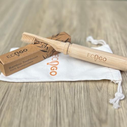 Cepillo de Dientes Plegable EcoGoTravel de Bambú con Cerdas Suaves Sin BPA | Ecológico, Tamaño de Viaje, Estuche Compacto Reutilizable, Empaque - imagen 5
