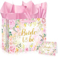Bolsa de Regalo para Novia Yomaiha con Flores, Incluye Tarjeta y Papel de Seda, Ideal para Ducha Nupcial y Fiesta de Despedida de Soltera - imagen 1