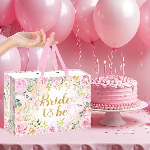 Bolsa de Regalo para Novia Yomaiha con Flores, Incluye Tarjeta y Papel de Seda, Ideal para Ducha Nupcial y Fiesta de Despedida de Soltera - imagen 6