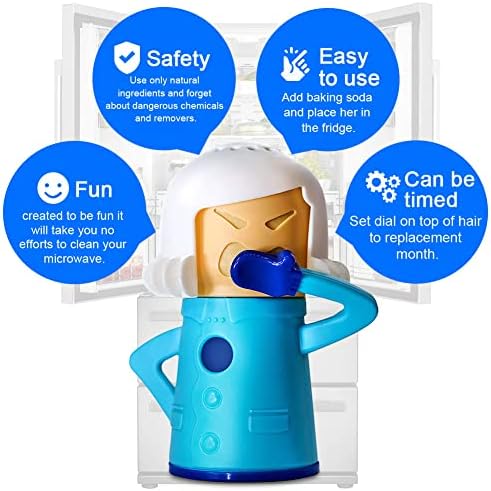Limpiador de Microondas Abnaok 2PCS Angry Mama con Limpiador de Refrigerador Chilly Mama, Limpieza Rápida en Minutos, Manual en Inglés - imagen 4