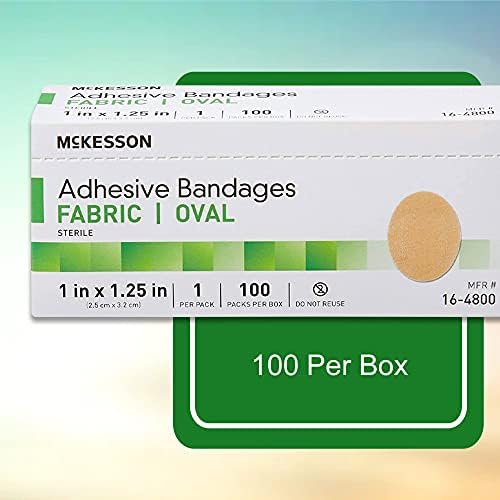Curitas Adhesivas McKesson, Estériles, Ovaladas de Tela, 1 in x 1 1/4 in, 100 Piezas, 1 Paquete - imagen 4