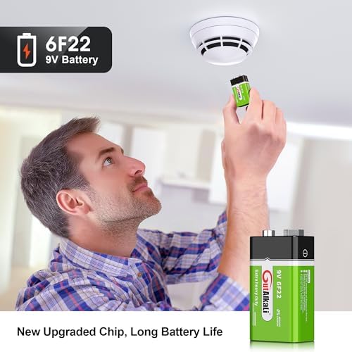 Baterías GutAlkaLi 9V Tipo Bloque, Paquete de 6 Piezas, Energía de Larga Duración para Detectores de Humo y Alarmas de Incendio 6LR61 6F22 PP3 MN1604 - imagen 2