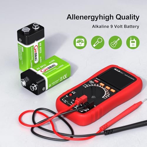 Baterías GutAlkaLi 9V Tipo Bloque, Paquete de 6 Piezas, Energía de Larga Duración para Detectores de Humo y Alarmas de Incendio 6LR61 6F22 PP3 MN1604 - imagen 4