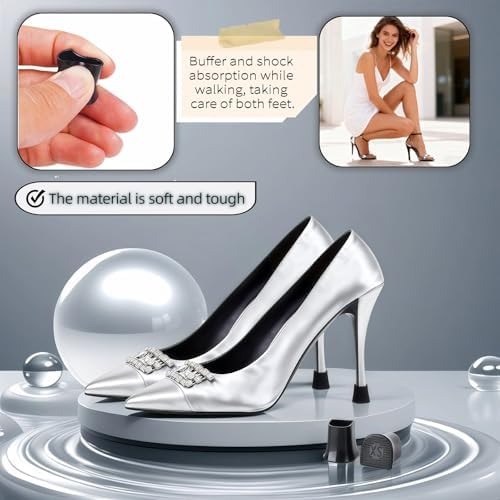 Protectores de Tacones Yayaboqu, Kit de 4 Pares Multi-Tamaño - Puntas Antideslizantes y Reductoras de Ruido para Stilettos, Uso en Bodas y al Aire - imagen 4