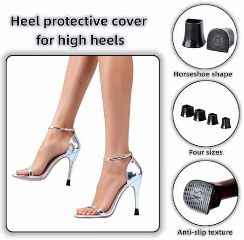Protectores de Tacones Yayaboqu, Kit de 4 Pares Multi-Tamaño - Puntas Antideslizantes y Reductoras de Ruido para Stilettos, Uso en Bodas y al Aire - imagen 6