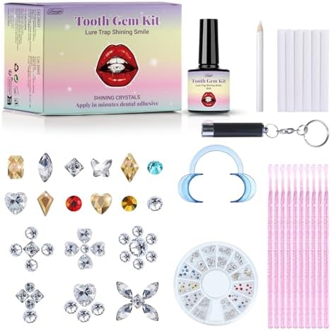 Kit de Joyas para Dientes DR.Seya, DIY con 120 Cristales, Gemas Brillantes para una Sonrisa Deslumbrante | Aplicación Segura y Fácil - imagen 1