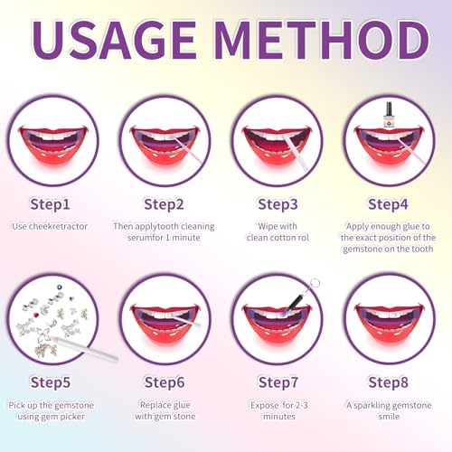 Kit de Joyas para Dientes DR.Seya, DIY con 120 Cristales, Gemas Brillantes para una Sonrisa Deslumbrante | Aplicación Segura y Fácil - imagen 5