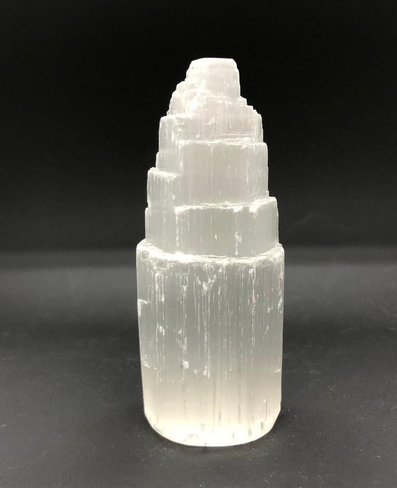 Torre de Selenita Pachamama Essentials de 4 - Cristal Sanador para Reiki, Meditación y Protección Energética - imagen 8