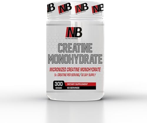 Creatina Monohidratada Micronizada NutritionBizz en Polvo 300 Gramos Sin Sabor - Suministro para 60 Días, 5 Gramos por Porción - imagen 1
