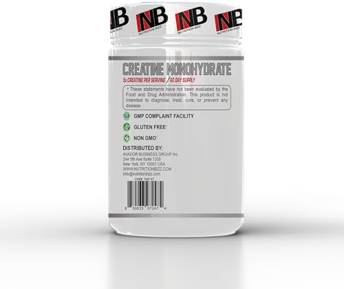 Creatina Monohidratada Micronizada NutritionBizz en Polvo 300 Gramos Sin Sabor - Suministro para 60 Días, 5 Gramos por Porción - imagen 3