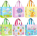 Bolsas de Regalo de Pascua SUNCOLOR, Paquete de 6 Bolsas Tote de Tela No Tejida con Diseño de Conejo, 9x9x4.7 Pulgadas, Reutilizables para Juegos de - imagen 1