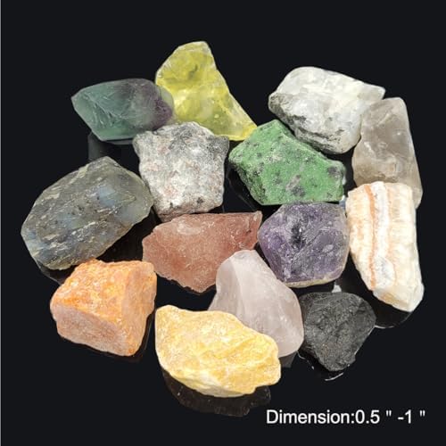 Kit de Colección de Rocas y Minerales para Adultos y Niños - 15 Piezas de Piedras Naturales para Pulido y Cristales Crudos para Wicca y Reiki - imagen 4