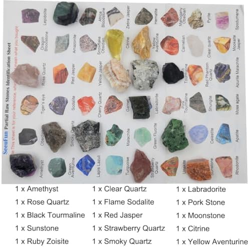 Kit de Colección de Rocas y Minerales para Adultos y Niños - 15 Piezas de Piedras Naturales para Pulido y Cristales Crudos para Wicca y Reiki - imagen 5