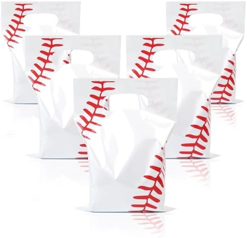 Bolsas de Regalo de Béisbol YAHEBODT 40 Piezas, Bolsas de Dulces de 10.2x7.2 Pulgadas con Asas para Fiestas de Cumpleaños y Decoración Deportiva - imagen 1
