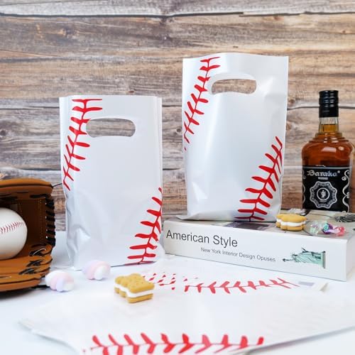 Bolsas de Regalo de Béisbol YAHEBODT 40 Piezas, Bolsas de Dulces de 10.2x7.2 Pulgadas con Asas para Fiestas de Cumpleaños y Decoración Deportiva - imagen 4