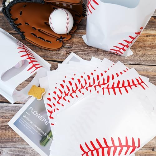 Bolsas de Regalo de Béisbol YAHEBODT 40 Piezas, Bolsas de Dulces de 10.2x7.2 Pulgadas con Asas para Fiestas de Cumpleaños y Decoración Deportiva - imagen 5