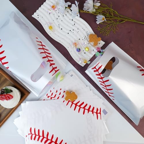 Bolsas de Regalo de Béisbol YAHEBODT 40 Piezas, Bolsas de Dulces de 10.2x7.2 Pulgadas con Asas para Fiestas de Cumpleaños y Decoración Deportiva - imagen 6