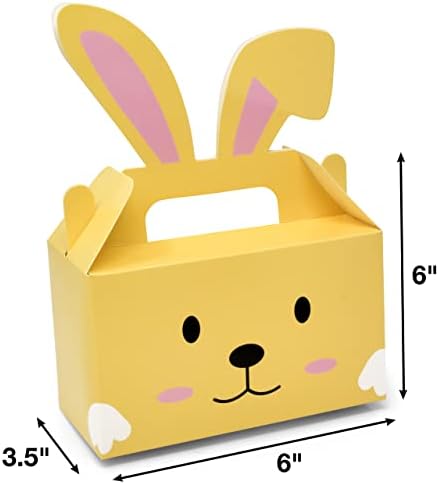 Cajas de Favor de Pascua Gift Boutique - Paquete de 24 Cajas de Cartón con Manija, Conejitos y Orejas para Decoraciones de Fiesta Escolar Infantil - imagen 2