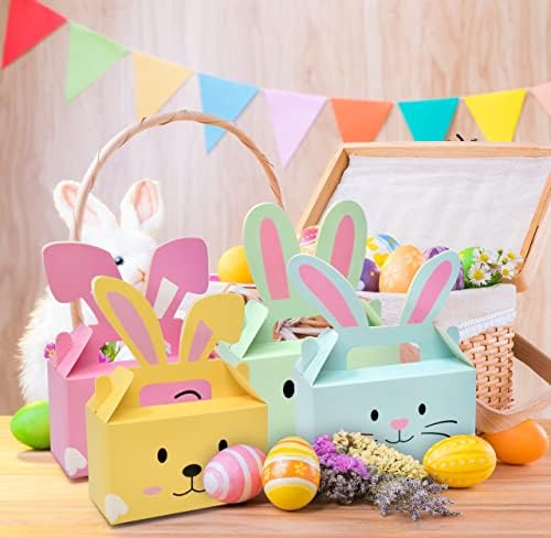 Cajas de Favor de Pascua Gift Boutique - Paquete de 24 Cajas de Cartón con Manija, Conejitos y Orejas para Decoraciones de Fiesta Escolar Infantil - imagen 3