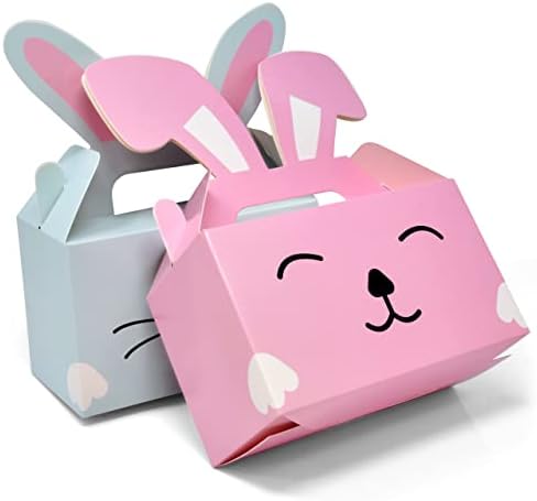 Cajas de Favor de Pascua Gift Boutique - Paquete de 24 Cajas de Cartón con Manija, Conejitos y Orejas para Decoraciones de Fiesta Escolar Infantil - imagen 4