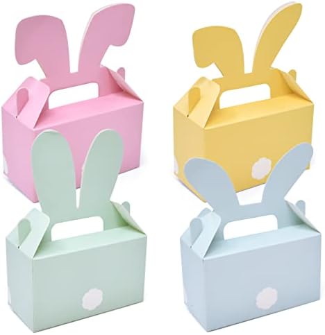 Cajas de Favor de Pascua Gift Boutique - Paquete de 24 Cajas de Cartón con Manija, Conejitos y Orejas para Decoraciones de Fiesta Escolar Infantil - imagen 7