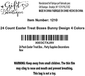 Cajas de Favor de Pascua Gift Boutique - Paquete de 24 Cajas de Cartón con Manija, Conejitos y Orejas para Decoraciones de Fiesta Escolar Infantil - imagen 8