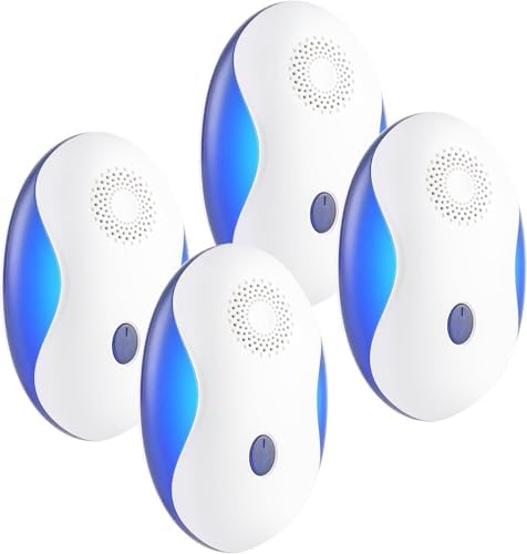 Repelente Ultrasónico GRLEP para Uso Interior, Control Electrónico 4 en 1 para Ratones, Insectos, Arañas y Cucarachas, Repelente con Luz Nocturna, - imagen 1
