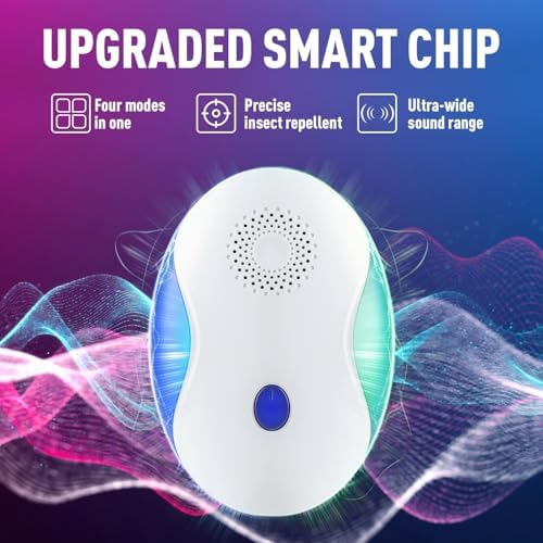 Repelente Ultrasónico GRLEP para Uso Interior, Control Electrónico 4 en 1 para Ratones, Insectos, Arañas y Cucarachas, Repelente con Luz Nocturna, - imagen 3