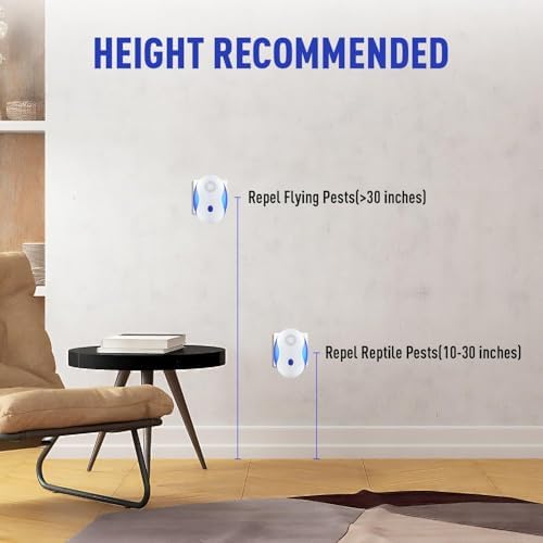 Repelente Ultrasónico GRLEP para Uso Interior, Control Electrónico 4 en 1 para Ratones, Insectos, Arañas y Cucarachas, Repelente con Luz Nocturna, - imagen 5