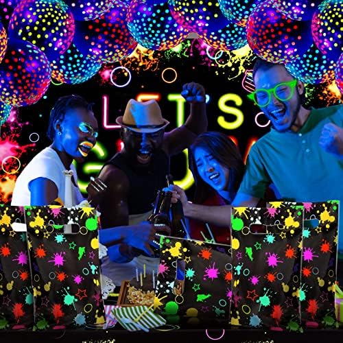 Paquete de 100 Bolsas de Fiesta Neón Spakon - Suministros Brillantes en la Oscuridad, Coloridas Bolsas de Dulces para Decoración de Cumpleaños Neón - imagen 7