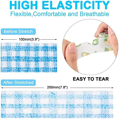 Venda de Vendajes, 12 Piezas de Vendaje Impermeable y Resistente al Sudor, Vendajes Cohesivos Elásticos para Esguinces de Tobillo y Hinchazón - imagen 5