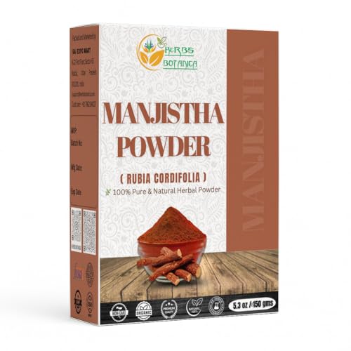 Polvo de Raíz de Manjistha 100% Puro y Natural de Herbs Botanica - Rubia Cordifolia para Uso Herbal, Cuidado de la Piel y Belleza DIY, 5.3 oz, - imagen 1