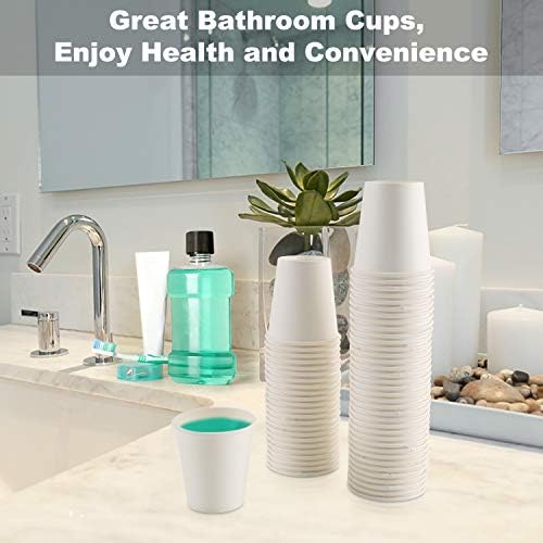 Tazas de Baño Kuerqi, Paquete de 100 Tazas de Papel de 3 Oz, Tazas Desechables para Enjuague Bucal, Prácticas y Resistentes para Casa, Escuela o Viaje - imagen 2