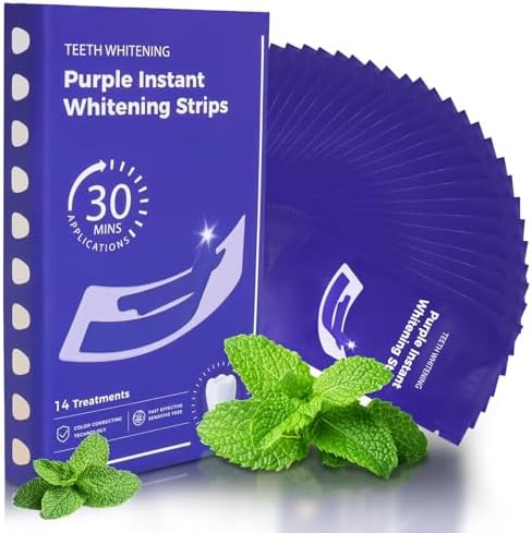 Tiras Blanqueadoras para Dientes Sensibles, Seguras para el Esmalte - Kit Profesional para Eliminar Manchas de Café, Vino y Tabaco (14 Tiras, Menta) - imagen 1