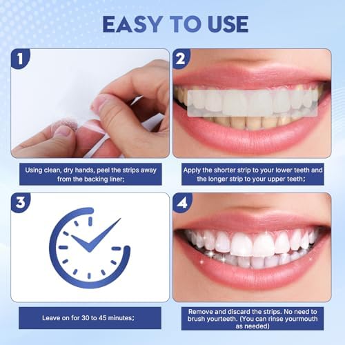 Tiras Blanqueadoras para Dientes Sensibles, Seguras para el Esmalte - Kit Profesional para Eliminar Manchas de Café, Vino y Tabaco (14 Tiras, Menta) - imagen 6