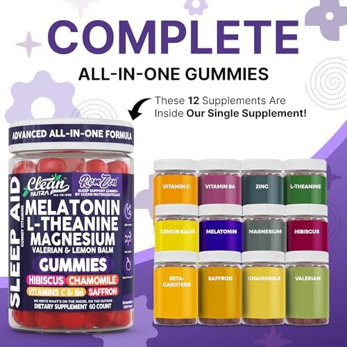 Gomitas Clean Nutra de Melatonina, L-Teanina, Magnesio y Raíz de Valeriana con Vitamina C y B6 - Suplemento para Sueño y Relajación para Hombres y - imagen 2
