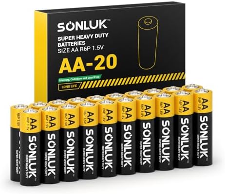 Baterías AA SONLUK 20 Piezas - 1.5V Súper Pesadas de Carbono Zinc, Libres de Mercurio/Cadmio/Pb, Perfectas para Control Remoto, Relojes LED, Juguetes - imagen 1