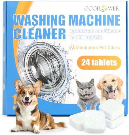 Tabletas Limpiadoras para Lavadora OOOFLOWER de 24 Piezas, Especialmente Diseñadas para Dueños de Mascotas, Eliminan Pelo y Olores, Compatibles con - imagen 1